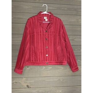 Cabi Cheeky Topper Womens Jacket XL Pink Corduroy